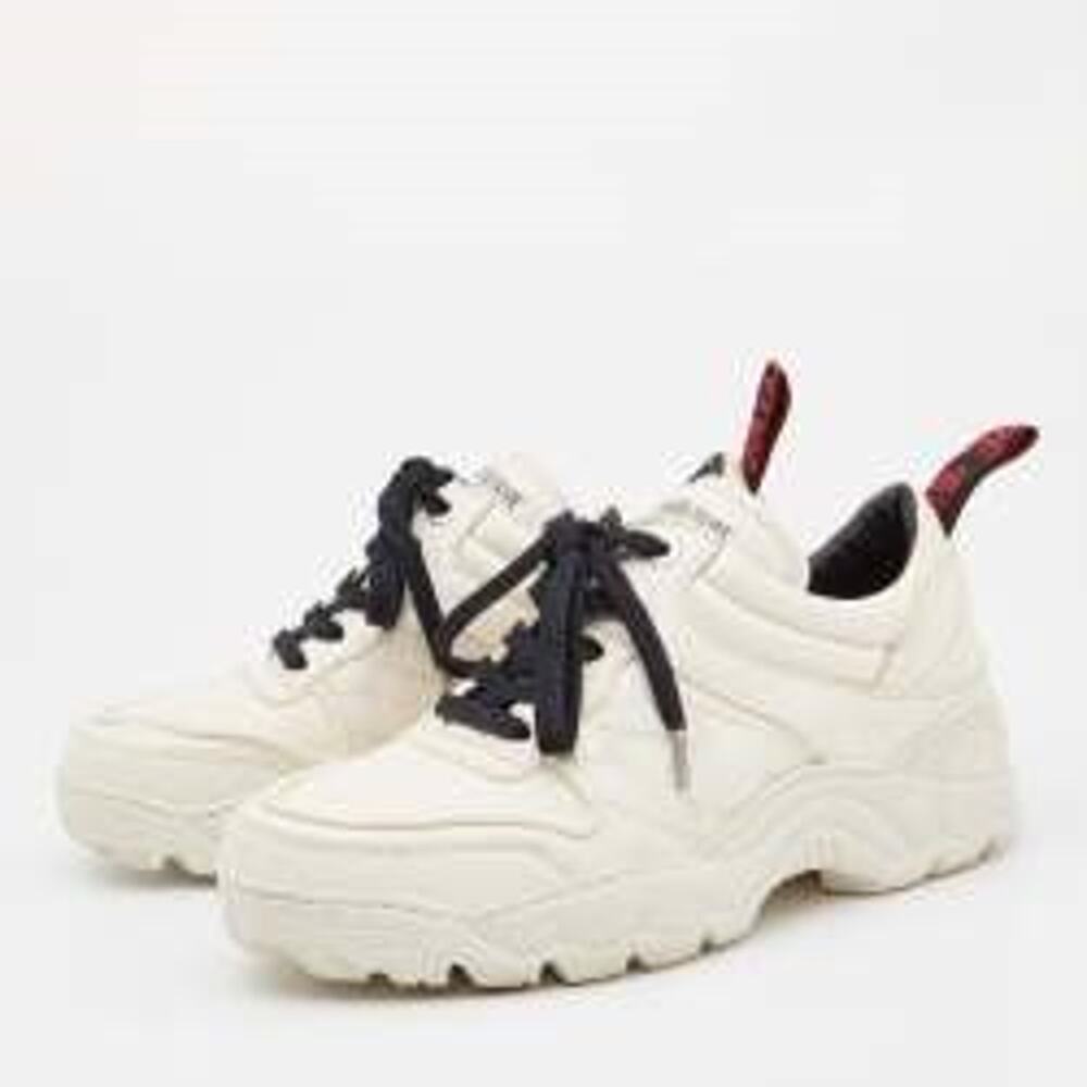 Zadig & Voltaire NWOB Cream Leather Low Top‎ Lace up Sneakers Size EU 39/US 8